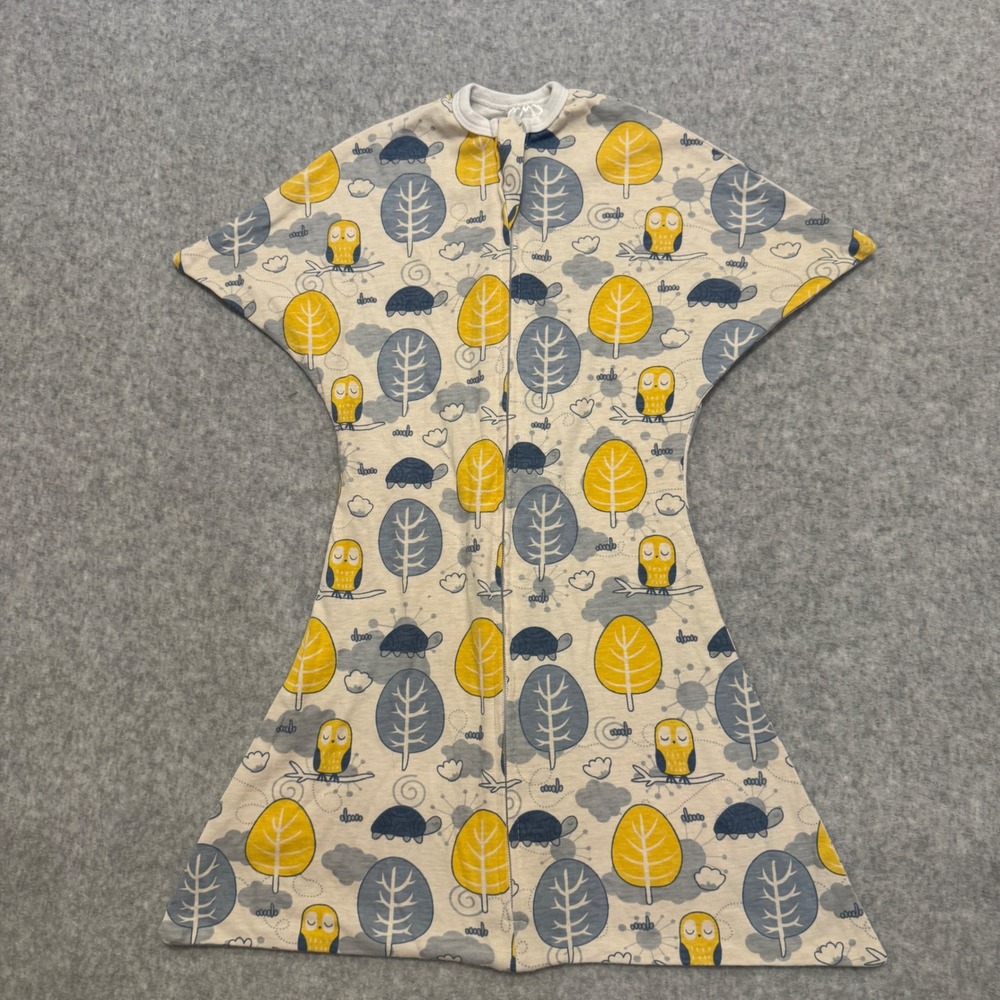 Sleeping Baby Zipadee-Zip Swaddle Transition Owl Turtle Yellow Small 3-6M